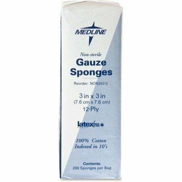 Medline Industries GAUZE, 12PLY, 3inX3in, 200PK MIINON25312